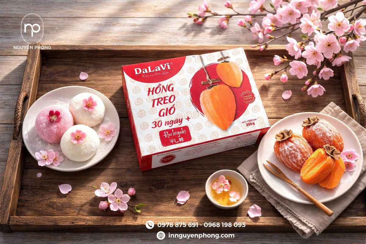 In hộp giấy đựng hồng treo gió